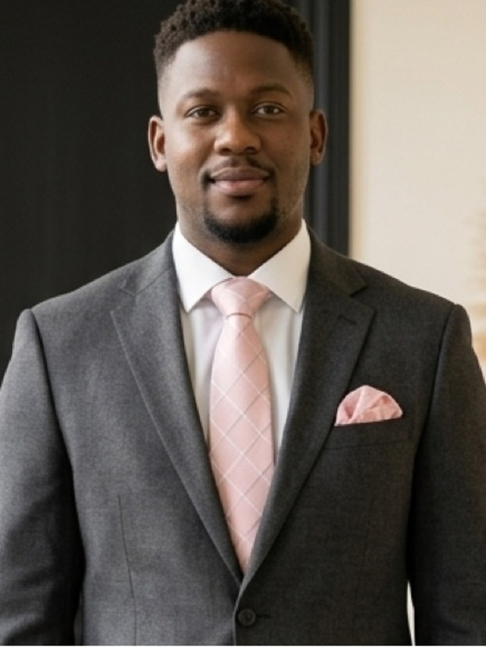 Elegant Pink Checkered Tie Set